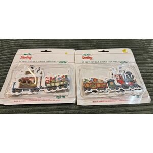 Sterling‎ 12 Feet Cut Out Paper Garland Train Santa Christmas Decoration New